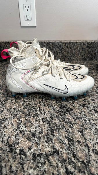 Nike Alpha Huarache 8 Elite LAX Lacrosse Cleats White CW4440-116 Mens 9.5 Used