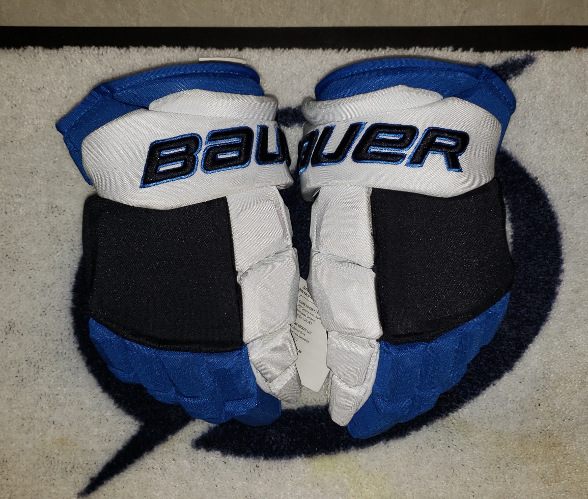 New Winnipeg Jets Reverse Retro Bauer Supreme Ultrasonic Gloves 14" Pro Stock
