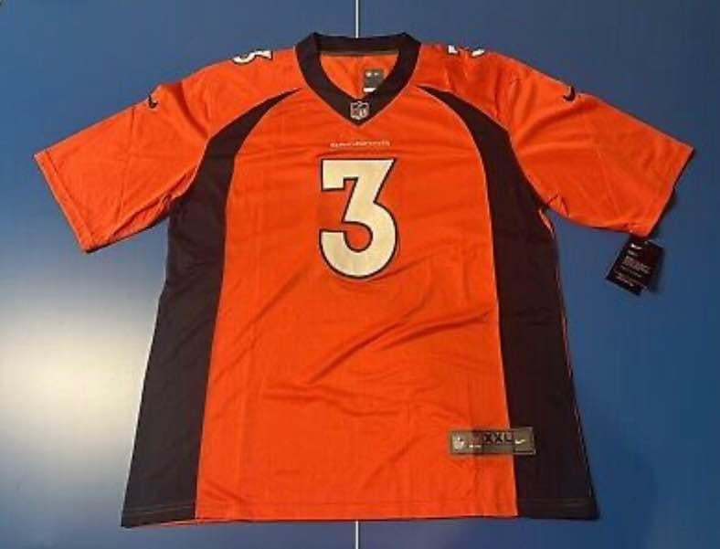 Men's Nike Russell Wilson Orange Denver Broncos Game Jersey Size: Small