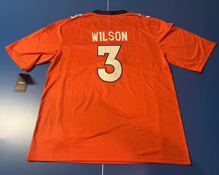 Nike NFL Denver Broncos Russell Wilson 3 Home Game Jersey Orange