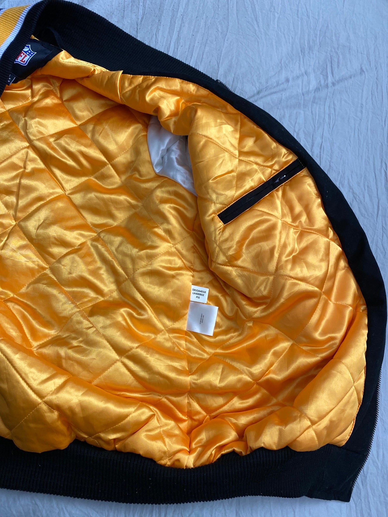 Used Thrift Steelers Jacket, Yellow, Medium