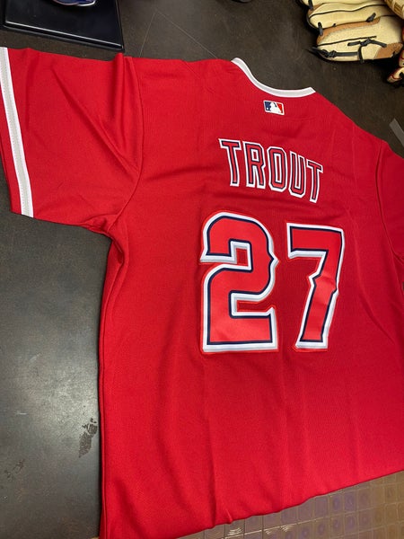 Nike Youth Los Angeles Angels Mike Trout #27 Red T-Shirt