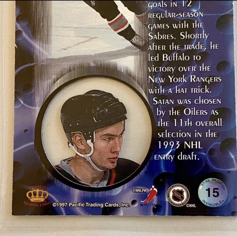  (CI) Miroslav Satan Hockey Card 1997-98 Panini Stickers 18 Miroslav  Satan : Collectibles & Fine Art