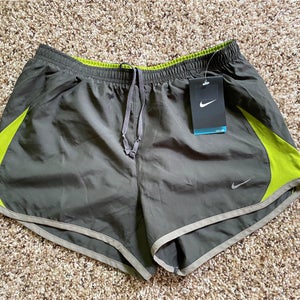 New Nike Athletic Running gray green Shorts wz gray under Shorts & pocket.S/P/CH