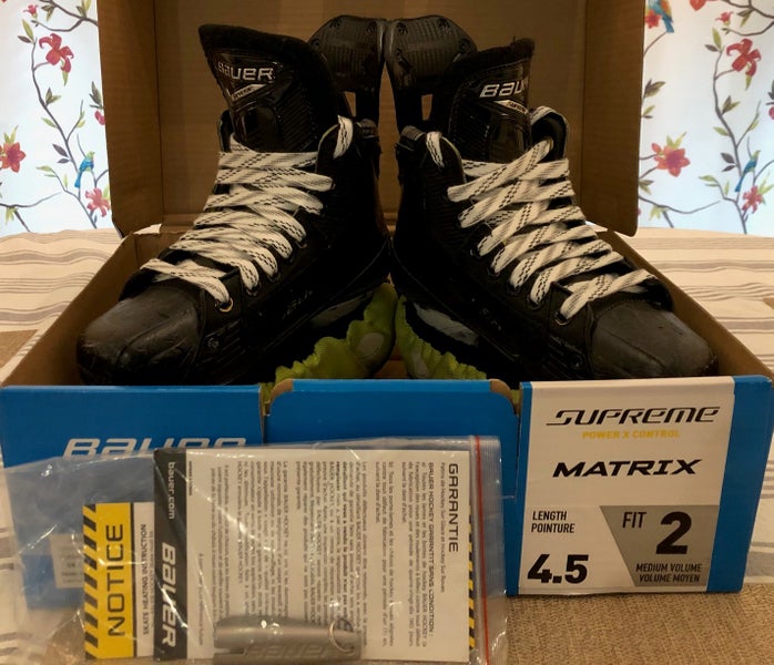USED -Bauer Supreme Matrix Hockey Skates; Intermediate Size 4.5, Fit 2