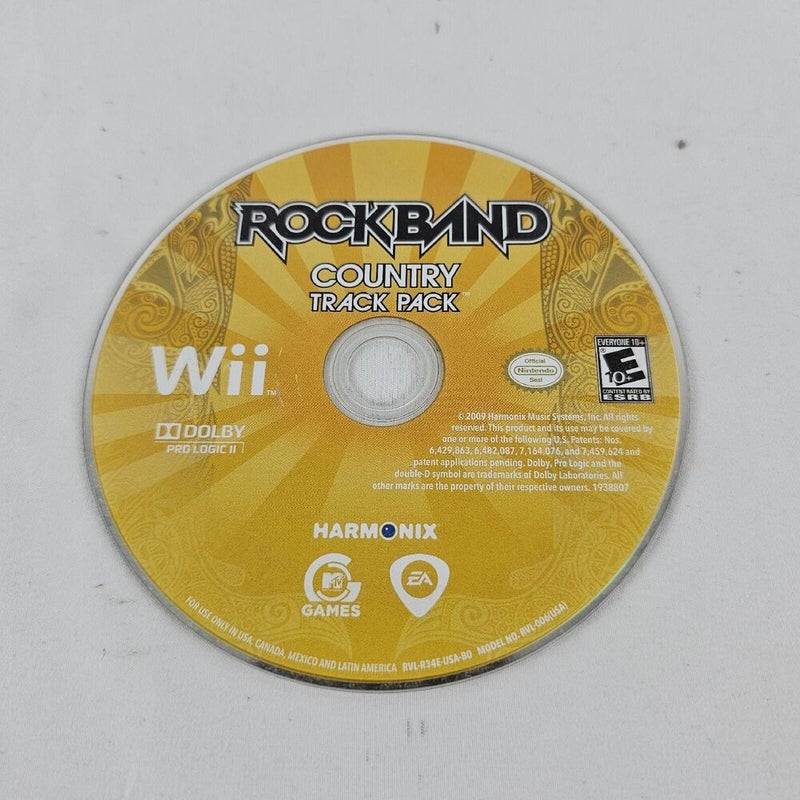 Rock Band: Country Track Pack Nintendo Wii Game Disc Only Tested