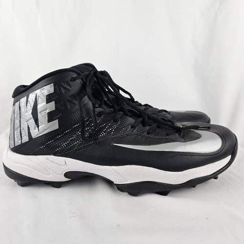 NIKE ZOOM CODE ELITE 3/4 SHARK BLACK WHITE 603370-002 FOOTBALL CLEATS SIZE 15