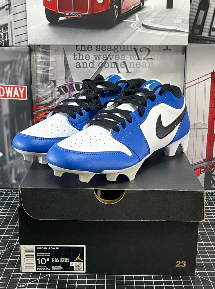 Jordan 1 Low TD Vapor Edge Football Shoes “Royal Blue” MENS 10.5 FJ6245-104 NEW