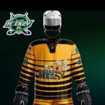 3rd Line Hockey Yellow and Black New XL Adult Unisex Boozed Bees Jersey #13