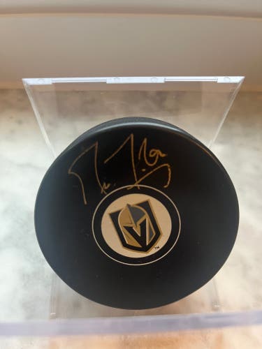 Vegas Golden Knights Hockey puck- signed by Marc Andre Fluery