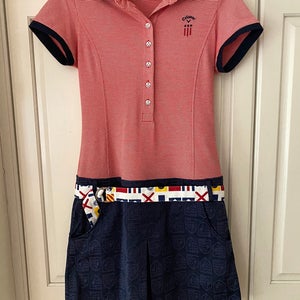 Callaway polo dress wz belt & 4 pockets. Chest 32-34" Red Navy golf short sleeve
