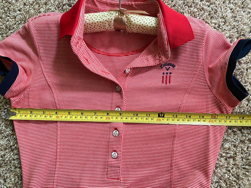 Callaway polo dress wz belt & 4 pockets. Chest 32-34" Red Navy golf short sleeve