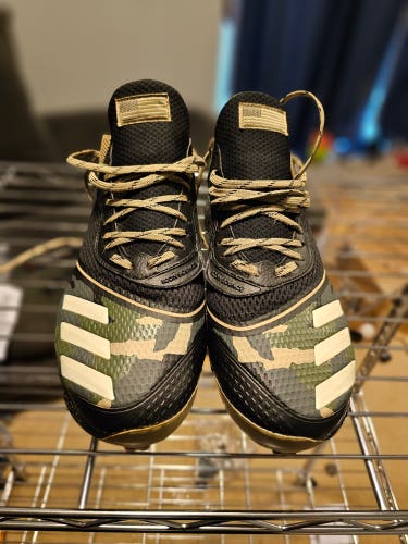 Black Used Adult Men's Size 11.5 (Women's 12.5) Metal Adidas Low Top Icon