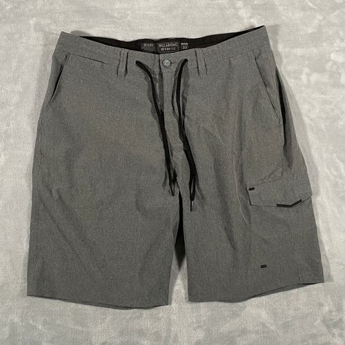 Billabong Adventure Division Shorts Mens Size 33 Grey Board Medium Zip Pockets