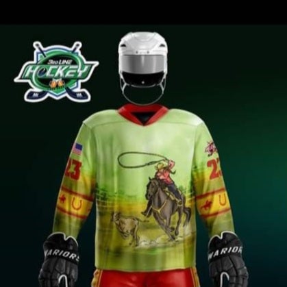 Custom Green Gold Hockey Jersey Men's Size:XL