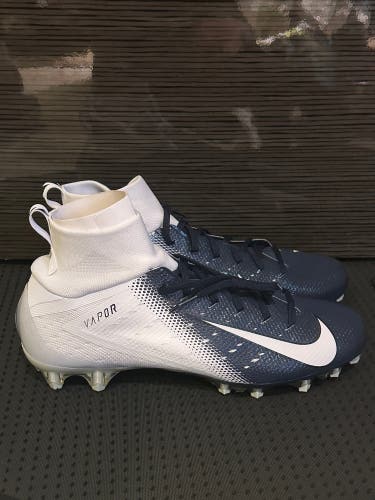 Nike Vapor Untouchable Pro TD 3 White Navy Football Cleats AO3021-102 Men's 12