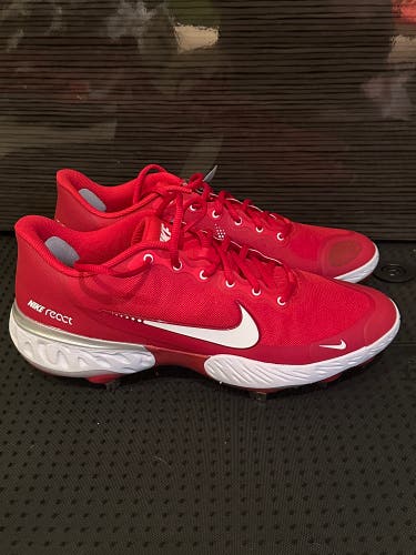 Men’s Red Nike Alpha Huarache 3 Low Metal Baseball Cleats Size 11.5