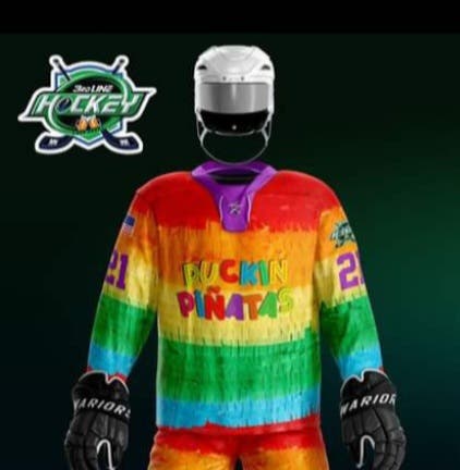 3rd Line Hockey New XL Cinco de Mayo Puckin Pinata Jersey # 44