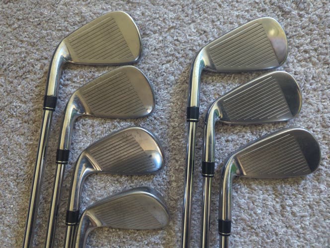 Used Men's TaylorMade Right Handed M2 Iron Set Stiff Flex 7 Pieces Steel Shaft