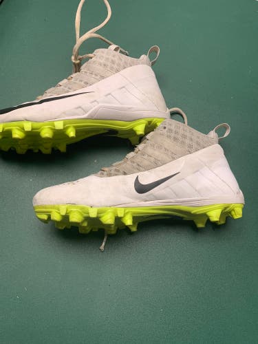 White Kids Molded Cleats Mid Top Huarache