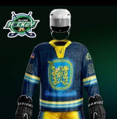 3rd Line Hockey Blue New XXL Adult Unisex Lowenbeauts Jersey #33