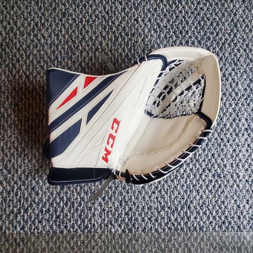 Ccm eflex 4.9 goalie glove - Senior Pro / White (with Blue and Red)