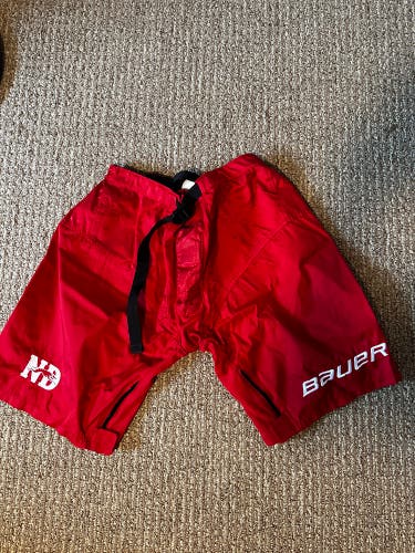 Red Large Bauer Pro Stock Pant Shell Notre Dame Hounds