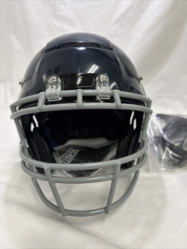 Adult LG Navy Blue Schutt  F7 VTD Collegiate Football HELMET new W/ ROPO Mask