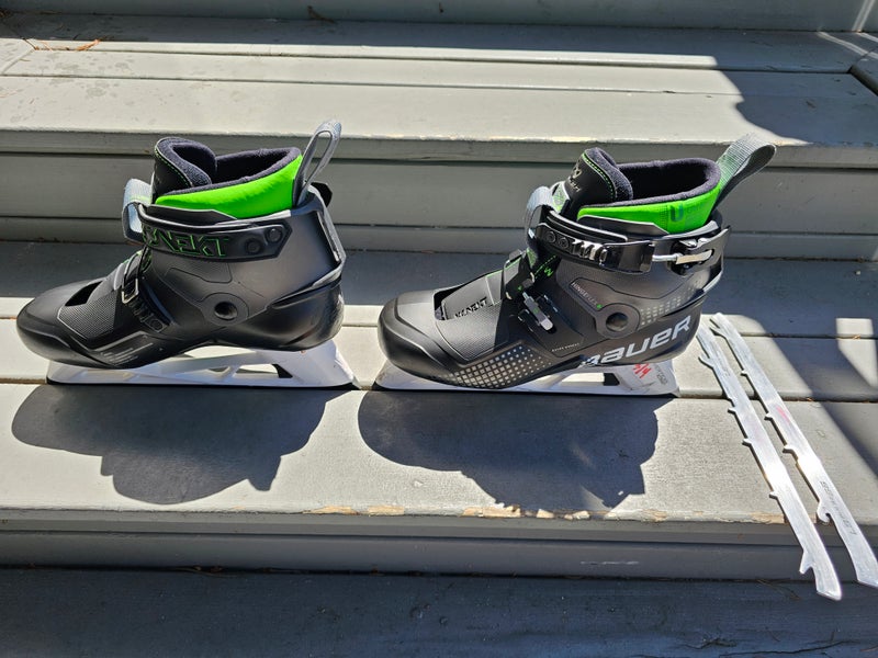 Senior Used Bauer Konekt Hockey Goalie Skates Regular Width Pro Stock Size 9