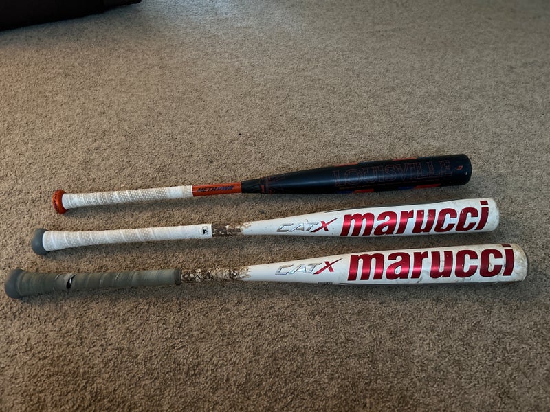 I have 2 Marucci CatX 33/30 bbcorbats $200 a piece and a Louisville Slugger Meta pwr for $200