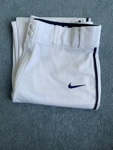 New Nike Baseball Pants Men’s Large (White With Navy Stripe)