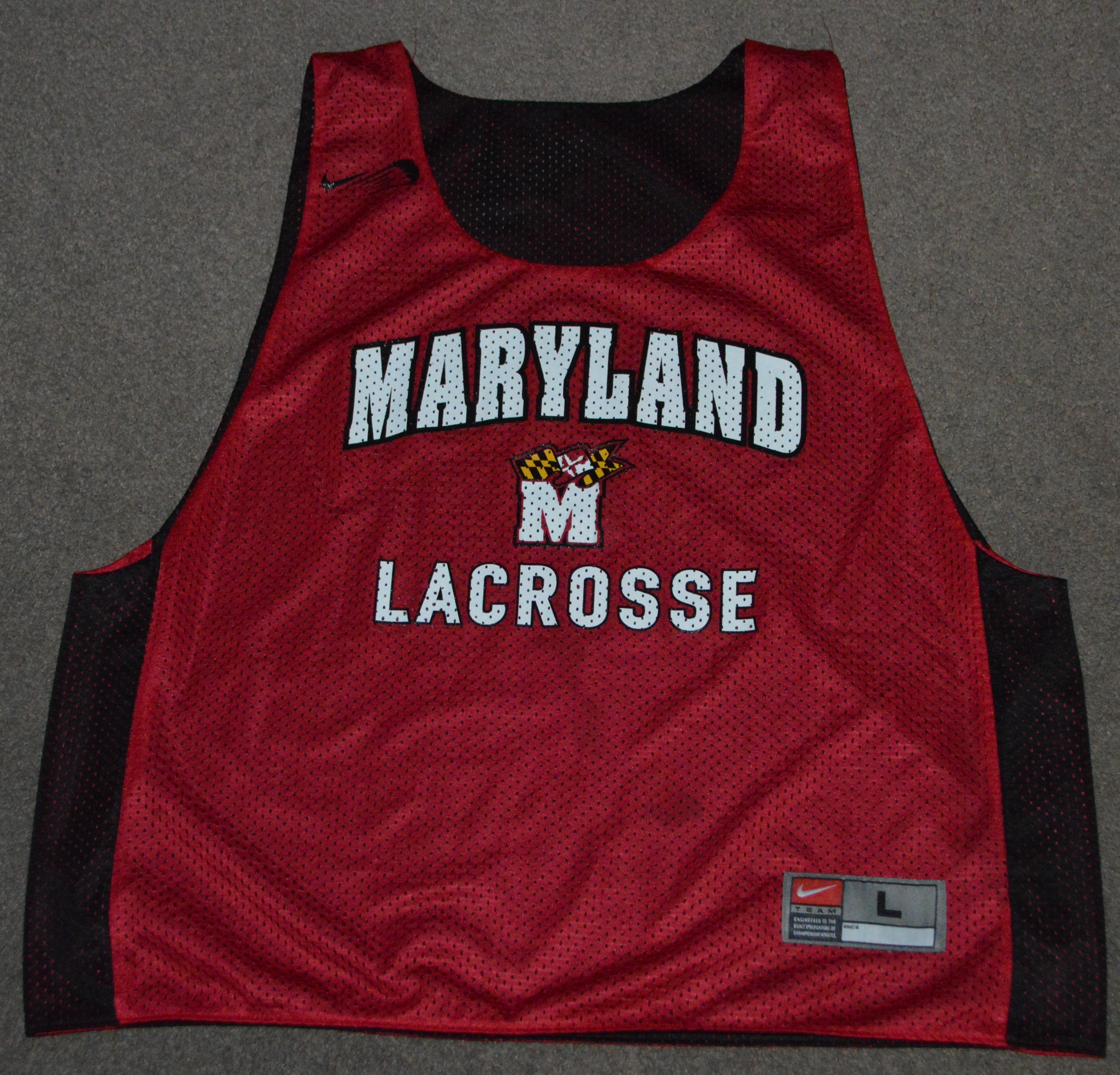 Maryland Terrapins Lacrosse Nike Reversible Pinnie Jersey Large