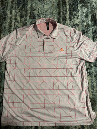 Adidas Golf Jacquard Polo Men’s Size XXL / 2XL White / Pink - 9.5/10 Condition / UA 2XL Red Hoodie