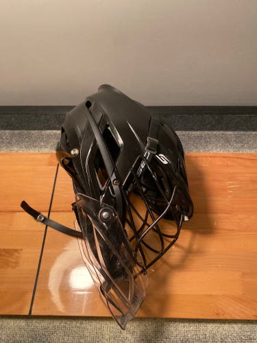 Black Cascade S Goalie Helmet with Towson Chin strap