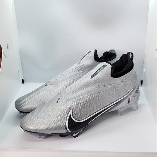 Nike Vapor Edge Elite 360 Flyknit Football Cleats Silver Size 16 AO8276-100