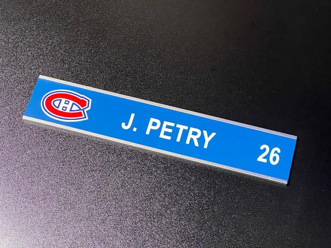JEFF PETRY Montreal Canadiens Locker Room Nameplate (Replica from Tricolor)