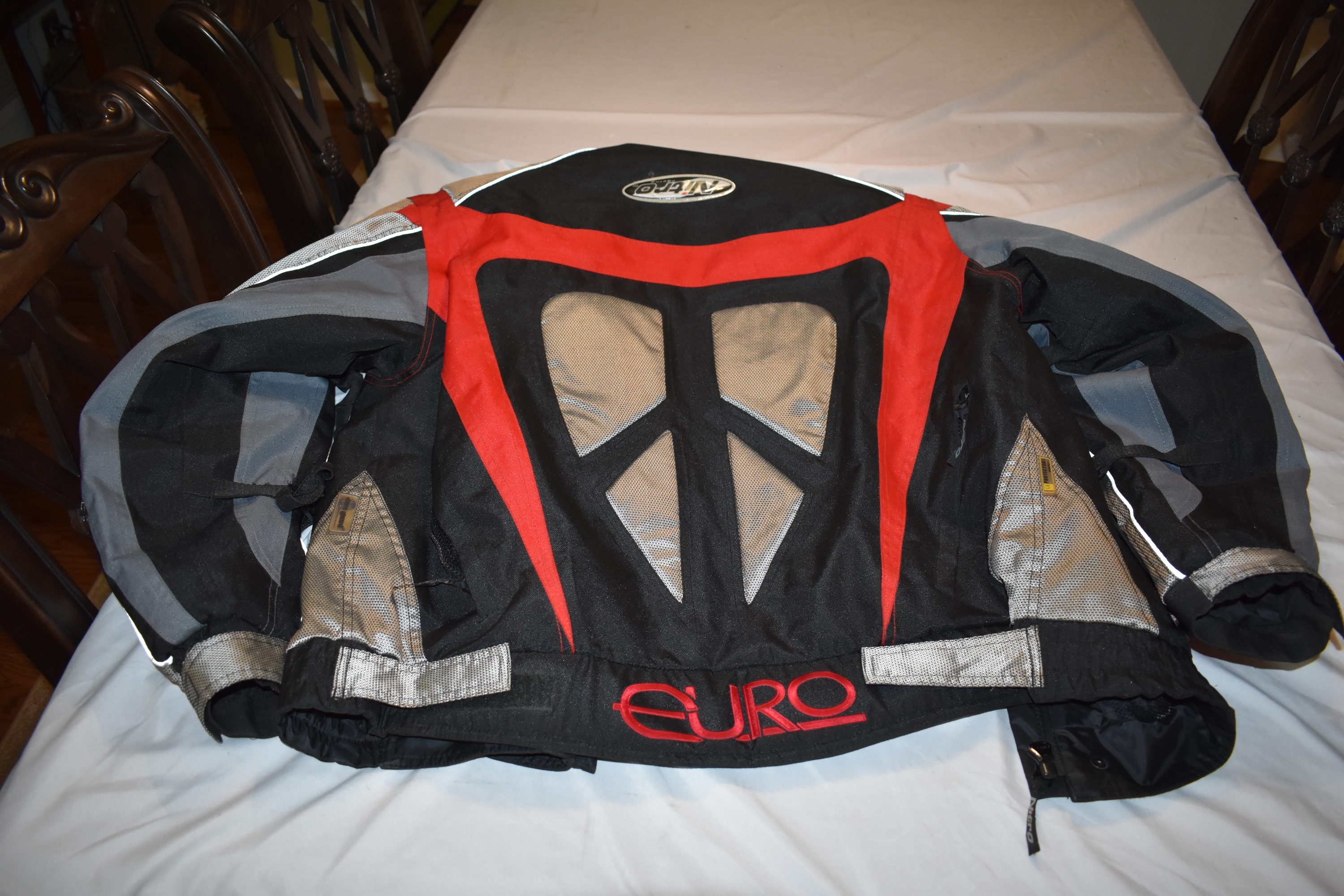Nitro Racing Euro Jacket, Duraguard Protectors, Red/Black, Removable Liner, Large