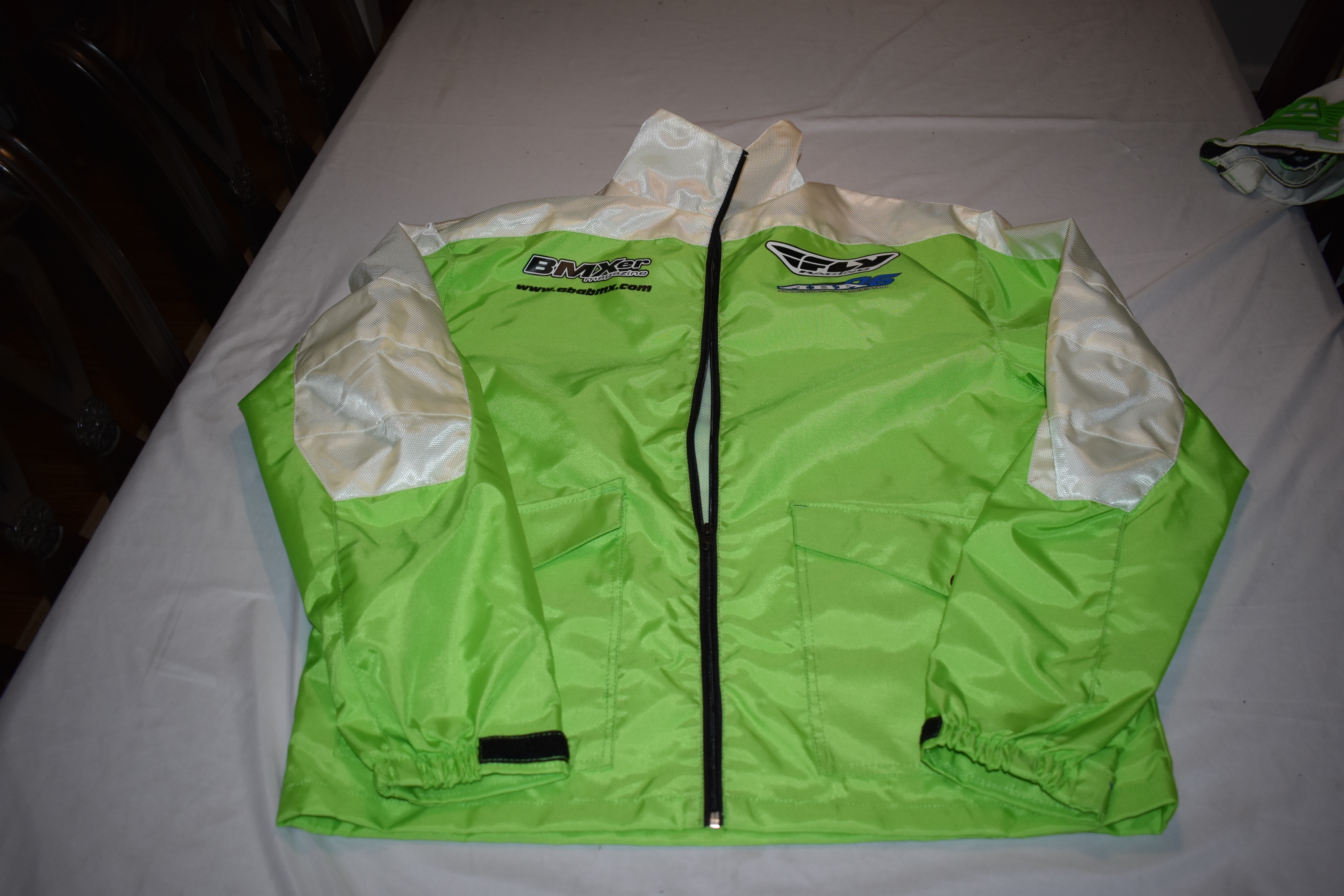 Fly Racing Reflective Jacket, Green/White, XL - Top Condition!