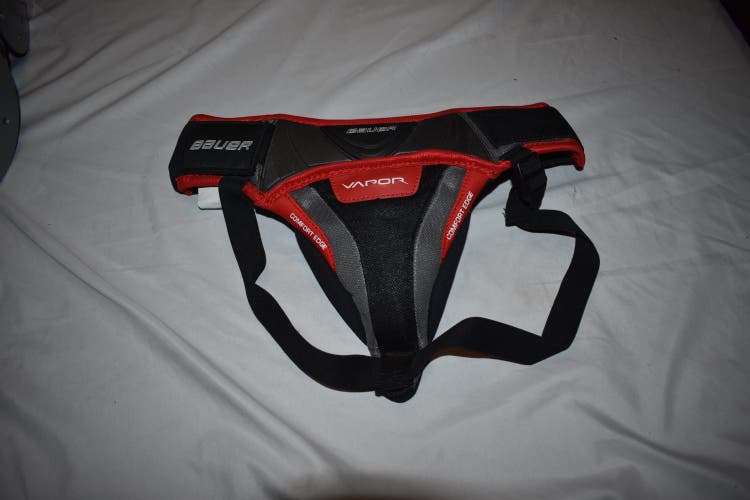 Bauer Vapor Jill JR Goalie Jock Groin Protection, Black/Red - Great Condition!
