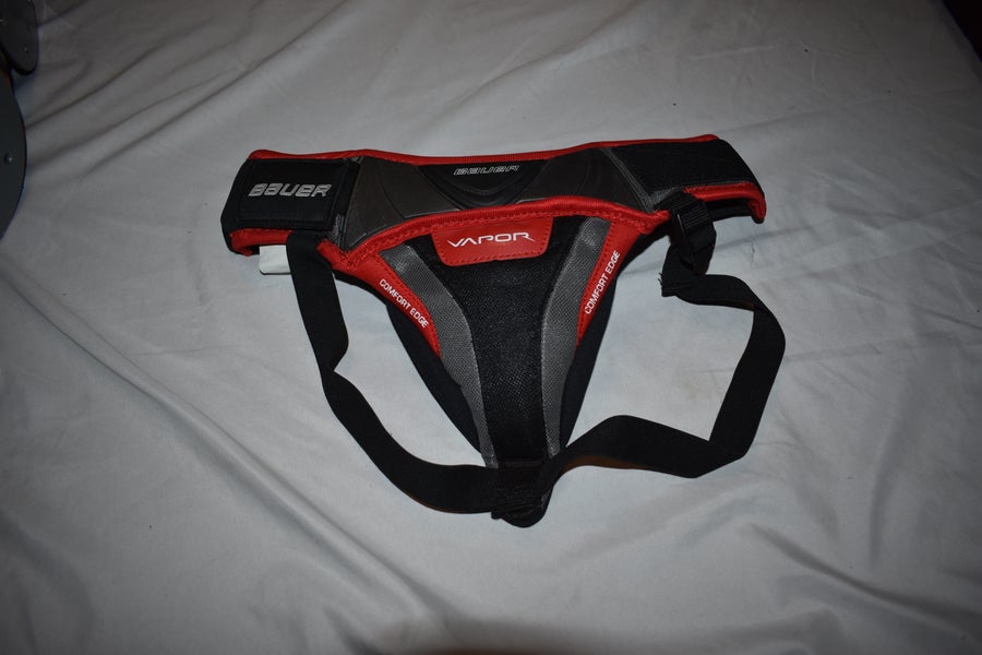 Bauer Vapor Jill JR Goalie Jock Groin Protection, Black/Red - Great Condition!