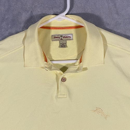 Tommy Bahama Shirt Mens Large Lemon Polo Short Sleeve Casual Golf Marlin Logo