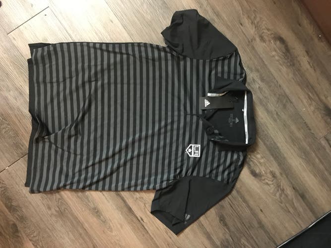 LA Kings Black Stripe New Men's Adult Small Adidas Polo