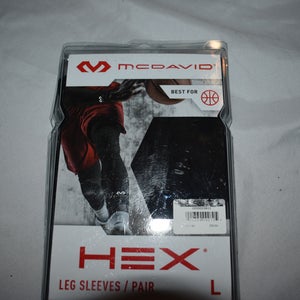 NEW - McDavid Compression HEX® Leg Sleeves (Pair), Black, Large
