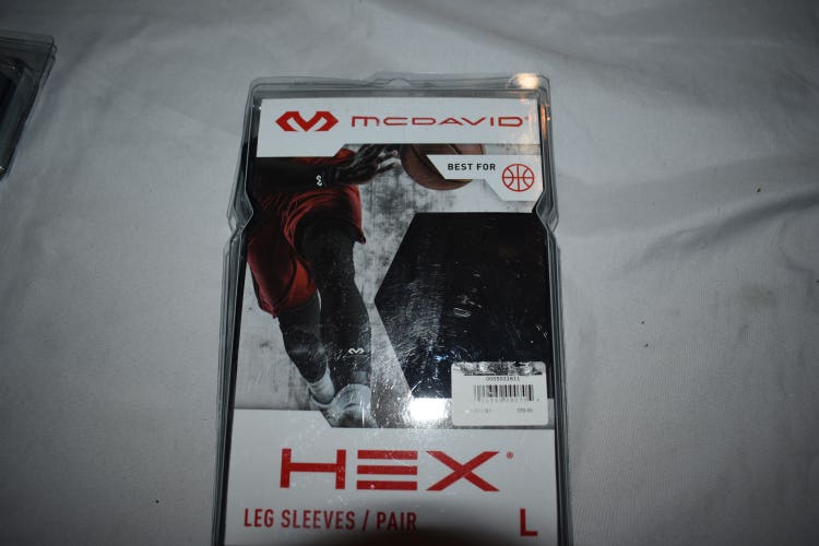 NEW - McDavid Compression HEX® Leg Sleeves (Pair), Black, Large