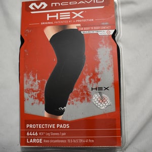 NEW - McDavid Compression HEX® Leg Sleeves (Pair) 6446, Black, Large
