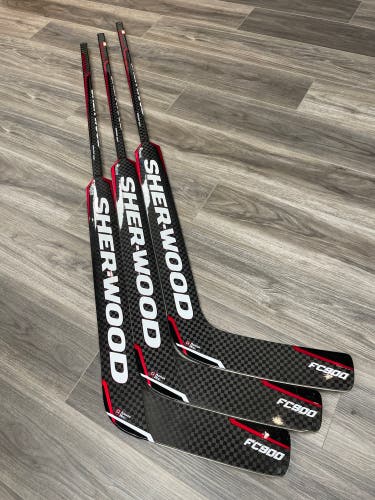 3 Regular Sher-Wood FC900 26" Goalie Sticks