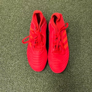 Kids Red Molded Cleats Adidas Predator 19.4 Cleats (10694)