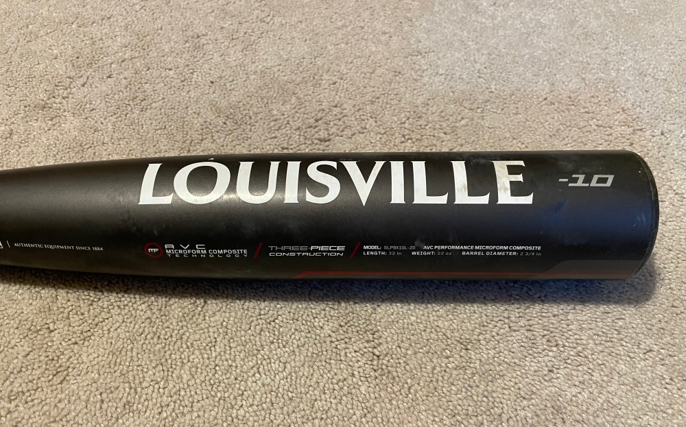 Used USSSA Certified 2020 Louisville Slugger Composite Prime Bat (-10) 22 oz 32"