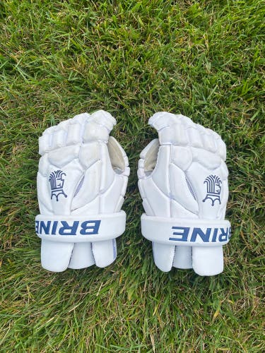 Lightly Used White Brine King Superlight III Lacrosse Gloves