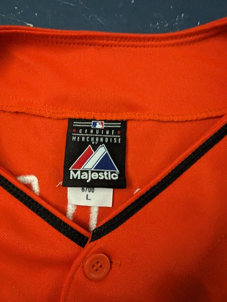 Orange Used Miami Marlins Large Men's Majestic Jersey